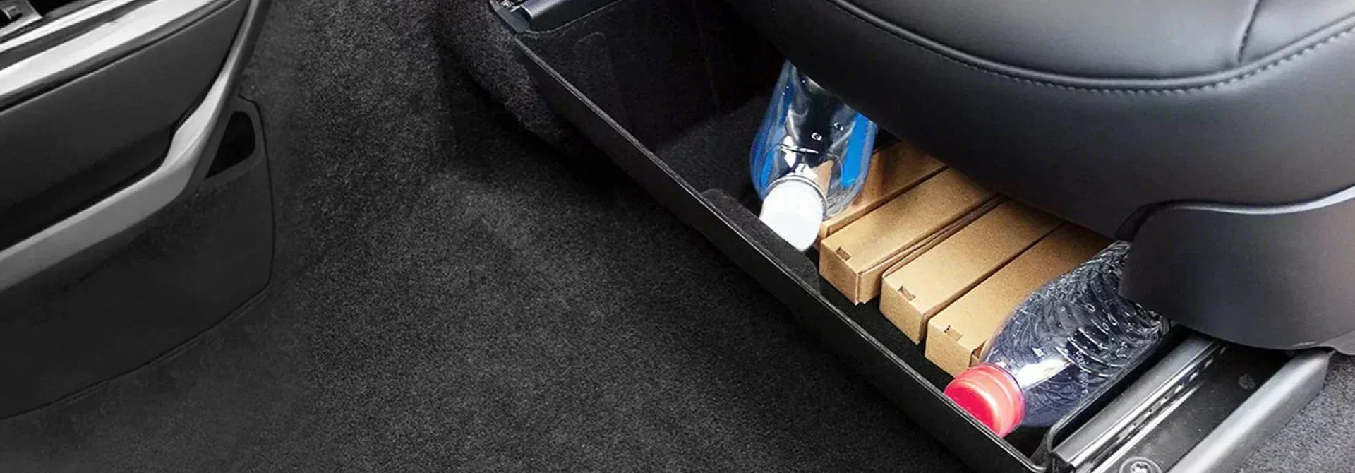 Boîte De Rangement Sous-Siège Tesla Model Y 2020-2023 – 2 Pièces, Organisateur Invisible Anti-Choc