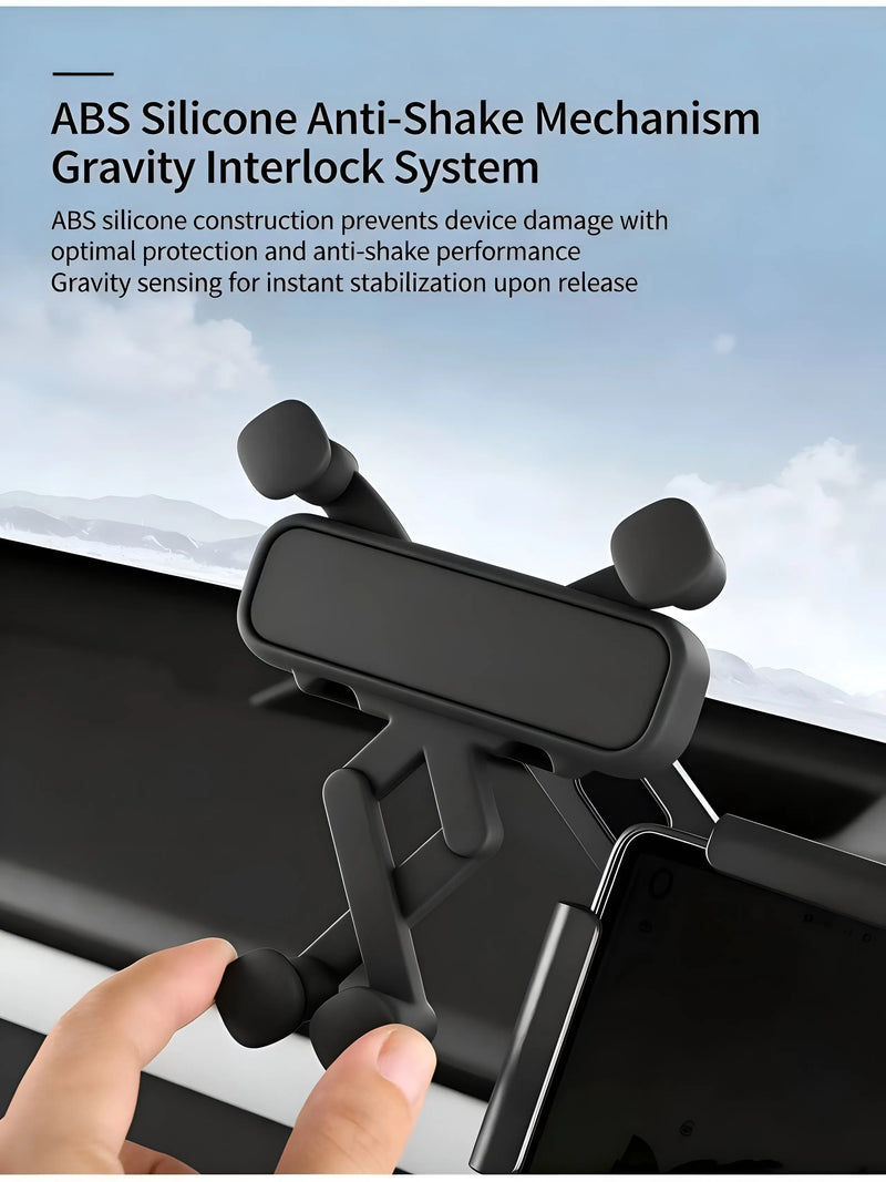 Tesla Model 3/Y Screen Phone Mount: 360° Swivel & Scratch-Free Silicone Protection Detail