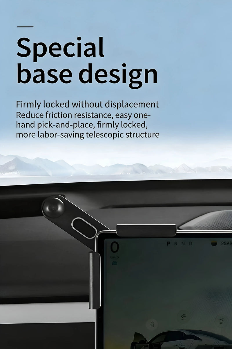 Tesla Model 3/Y Screen Phone Mount: 360° Swivel & Scratch-Free Silicone Protection Detail