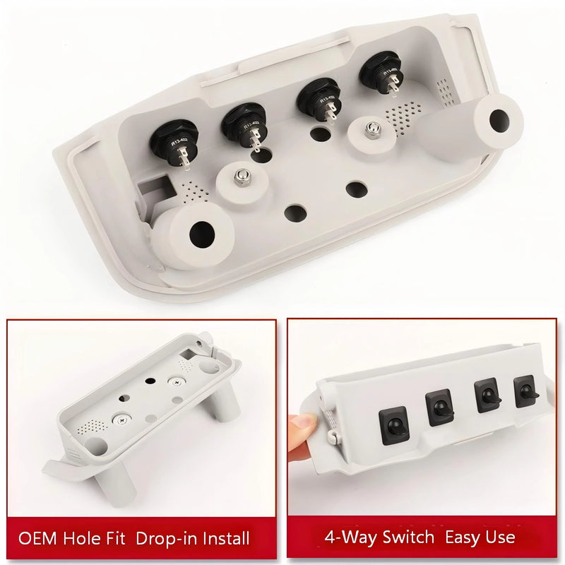 Gwm Tank Overhead Radio Mount with 4-Gang Switch Panel Magnetic Mic Dock Detail