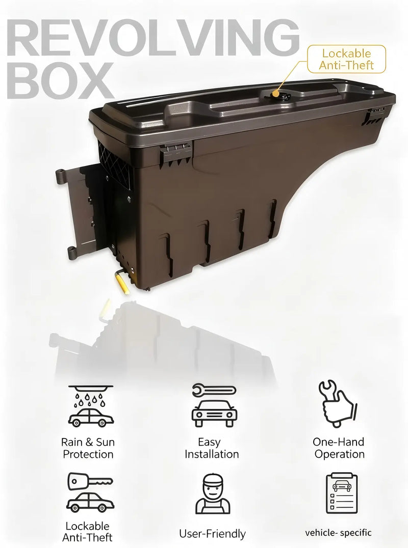 BYD Shark 6 Swing-Out Tool Box | Lockable Ute Tub Storage Case Detail