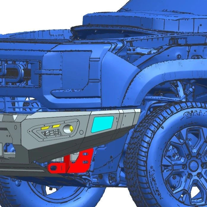 BYD Shark 6 Bull Bar | Steel Front Bumper with LED Lights & Winch Mount Detail