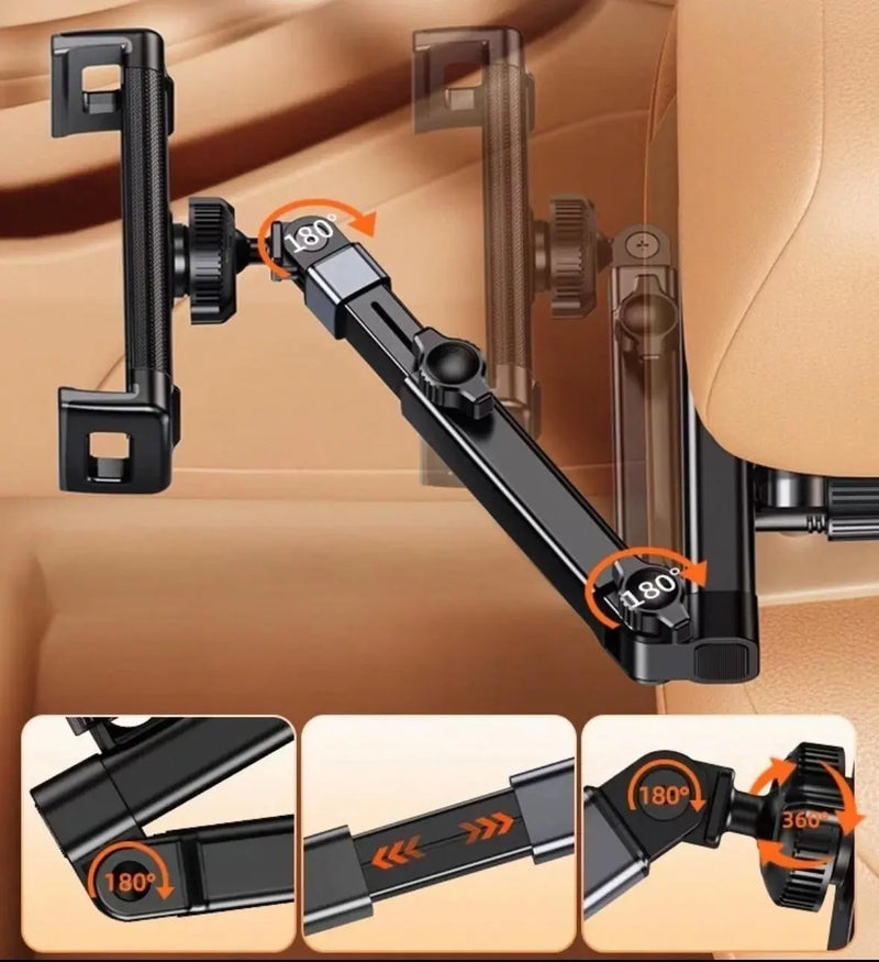 Adjustable Rear Seat Headrest Phone & Tablet Mount – Univeral Aluminum Alloy Car Holder Detail