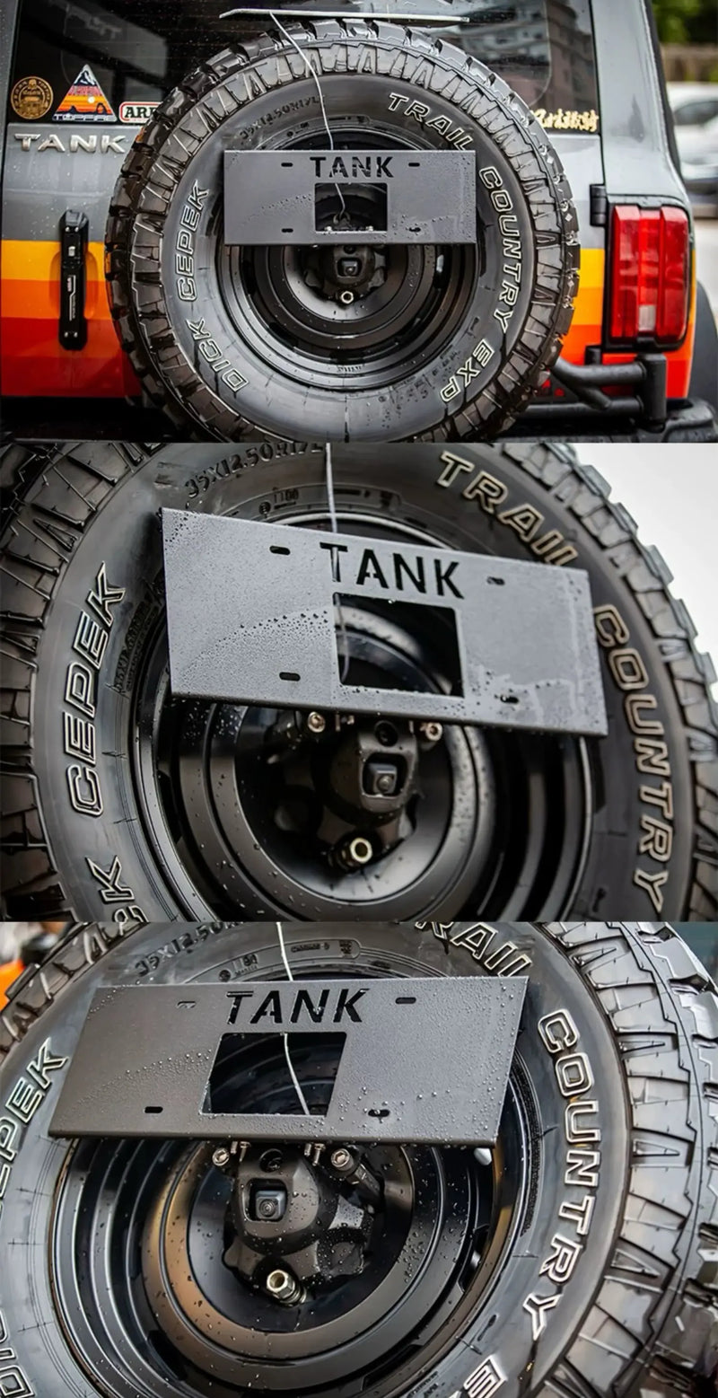 GWM Tank 300 Spare Tyre license Plate Bracket Detail