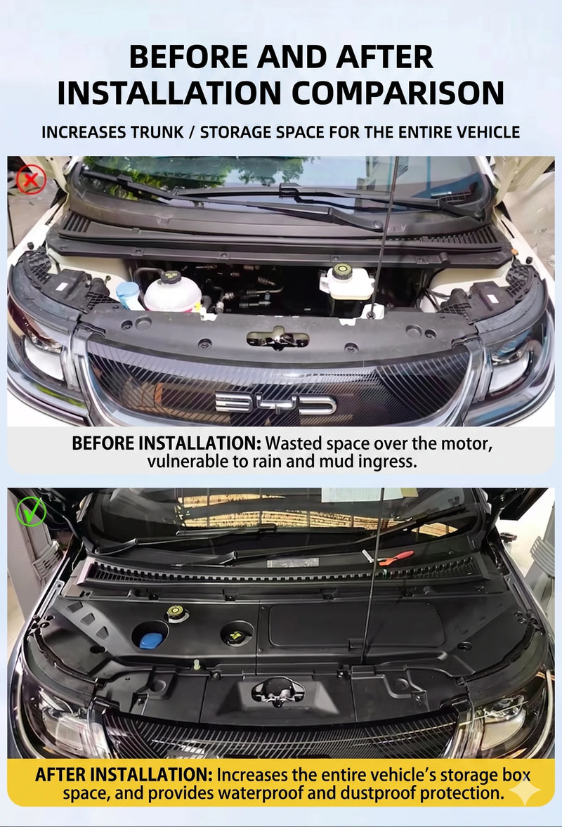 BYD Dolphin RHD Front & Rear Cargo Box Custom-Fit Waterproof Space-Saving Solution Detail