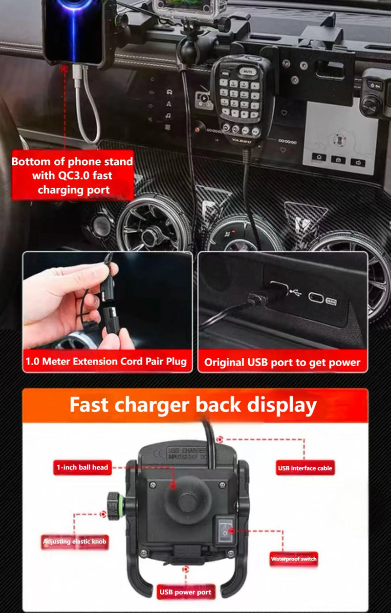2020-2025 GWM Tank 300 Console Dashboard Mount GPS Device Phone Holder Detail