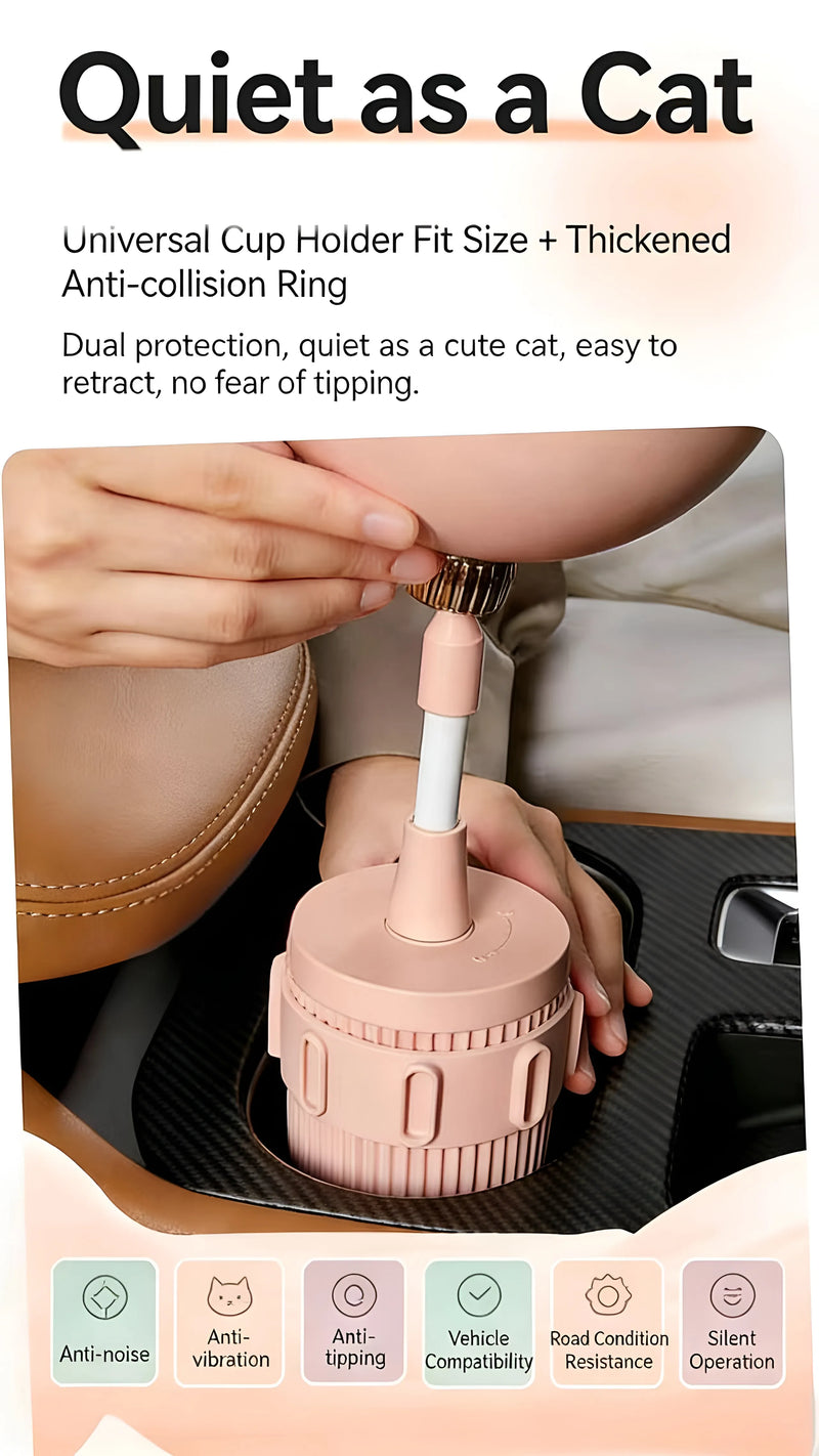 Universal Cute Cat Centre Armrest Trash Can with Adjustable Swan Neck Detail