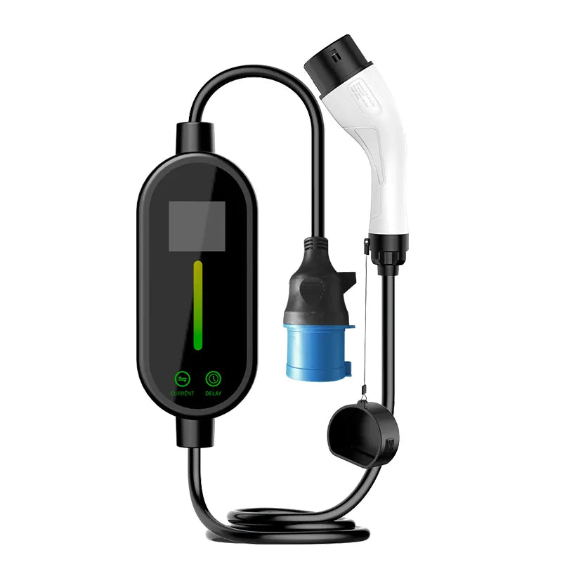 Portable Home EV Charger EU Standard 220V Screen Display with Two Button Setting