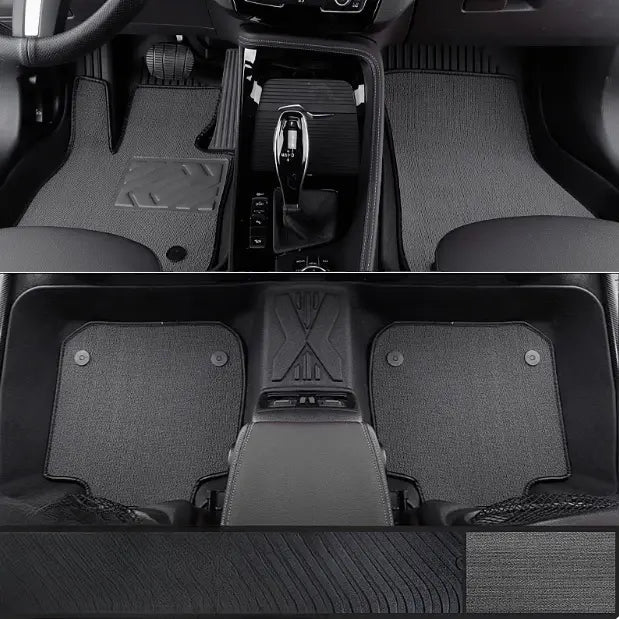 2009 - 2022 Kia Forte Luxury Carpets Car Floor Mats (Floor Mats) Full TPE Floor Mats + Thick Fiber (Gray)