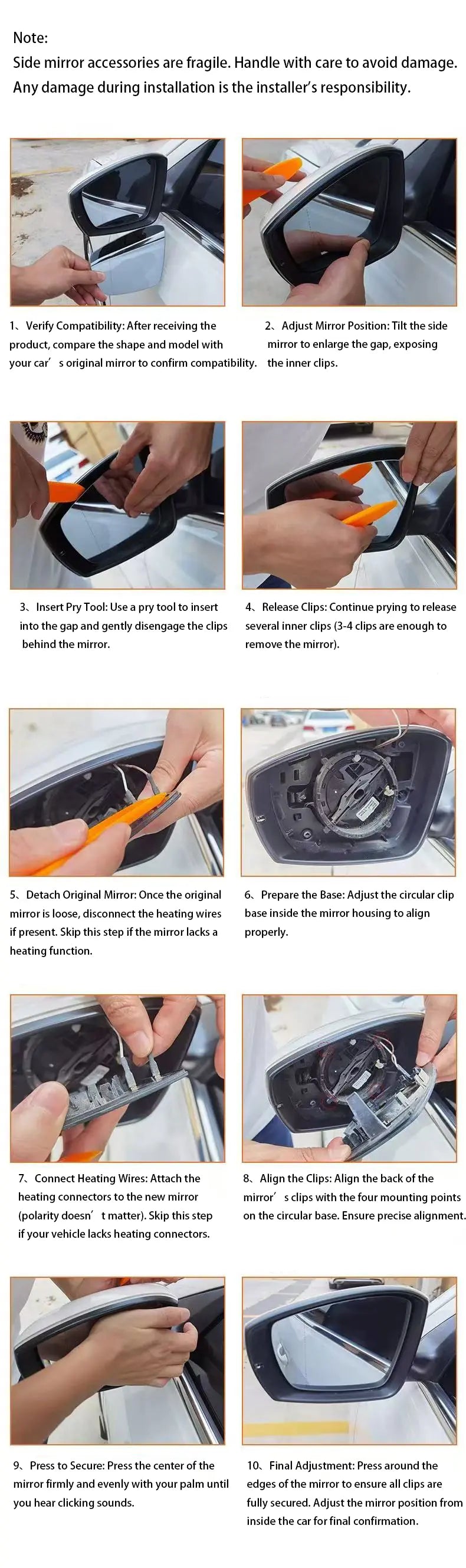 Tesla Model 3/Y/X Self-Heated Side Mirror Detail