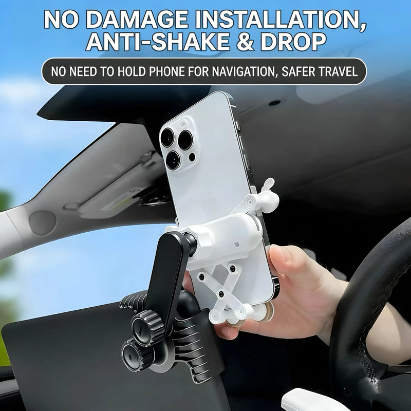 Tesla Model 3/Y Screen Phone Mount: 360° Swivel & Scratch-Free Silicone Protection Detail