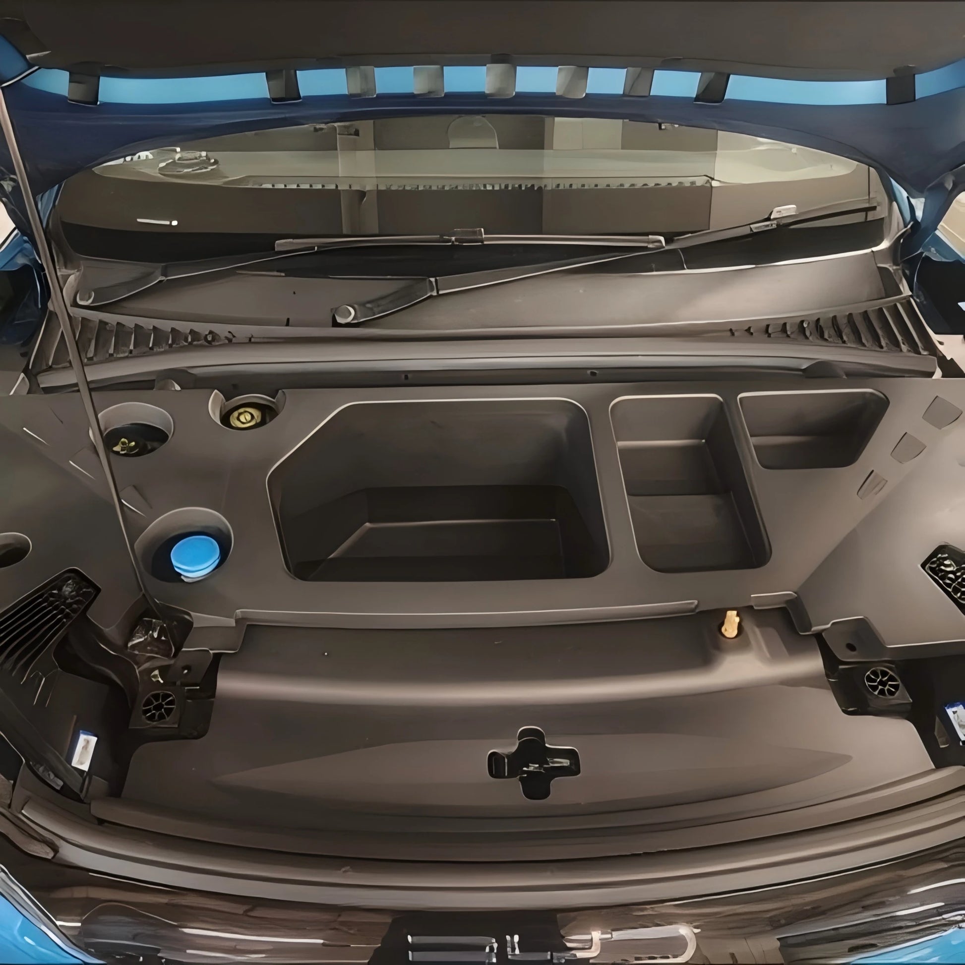 All-in-One Frunk Storage Box for BYD Atto 3 RHD Waterproof Under-Bonnet Engine Bay Organizer Tray side view - BYD - Atto 3