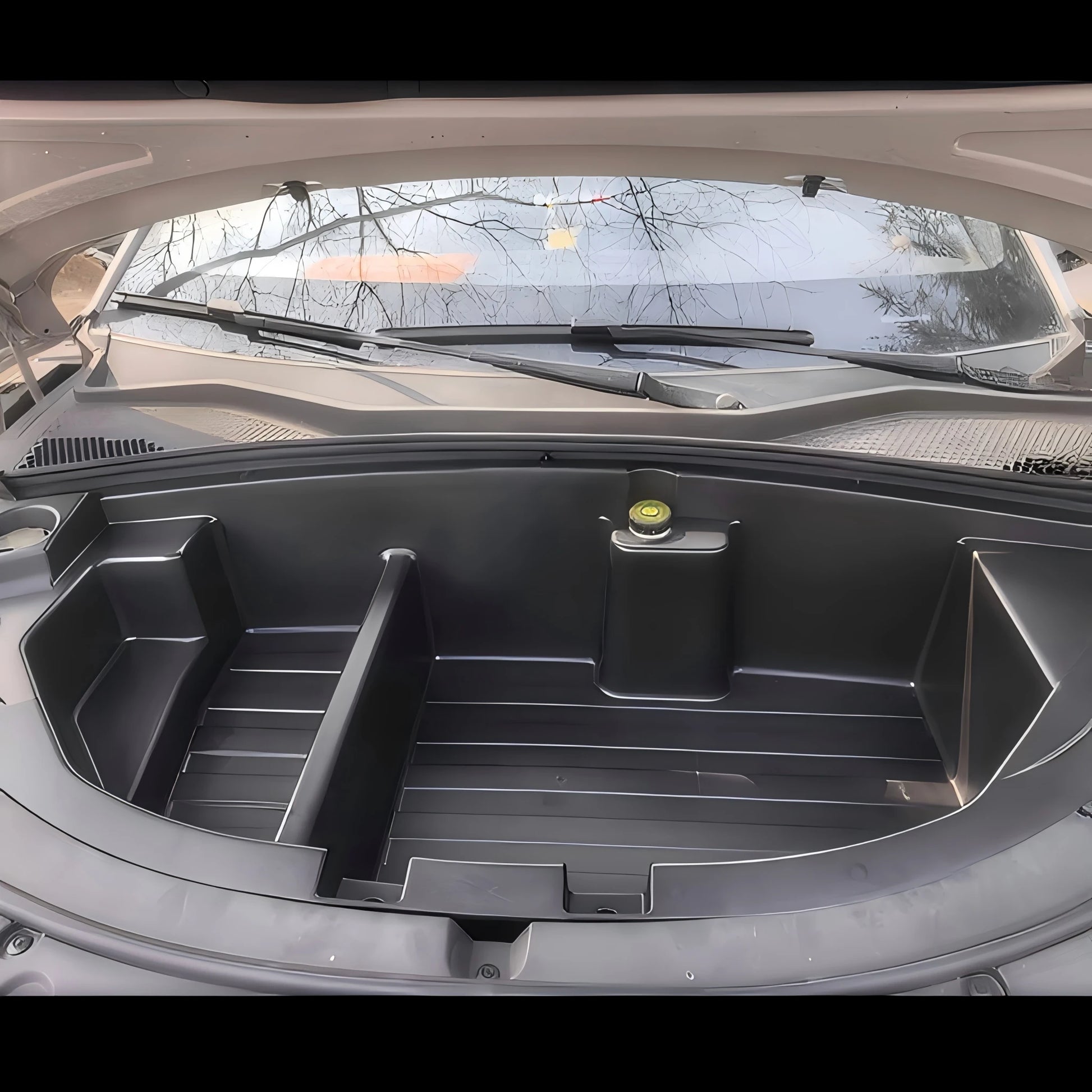 LHD BYD Seal U EV Custom-Fit Divided Front Trunk Storage Box angled view - BYD - Seal U EV