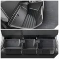 Tesla Cybertruck Rear Under-Seat Storage Bins (3-Piece Organizer Set) back view - Tesla - Cybertruck