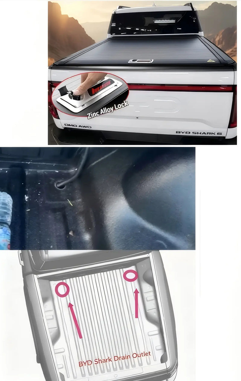 BYD Shark 6 Aluminium Roller Shutter | Electric & Manual Ute Tub Covers Detail