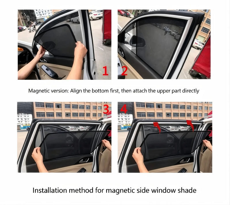 BYD Shark 6 Custom-Fit Overland Window Screens - Magnetic Mosquito-Proof Camping Mesh & Thermal Privacy Sun Shade Detail