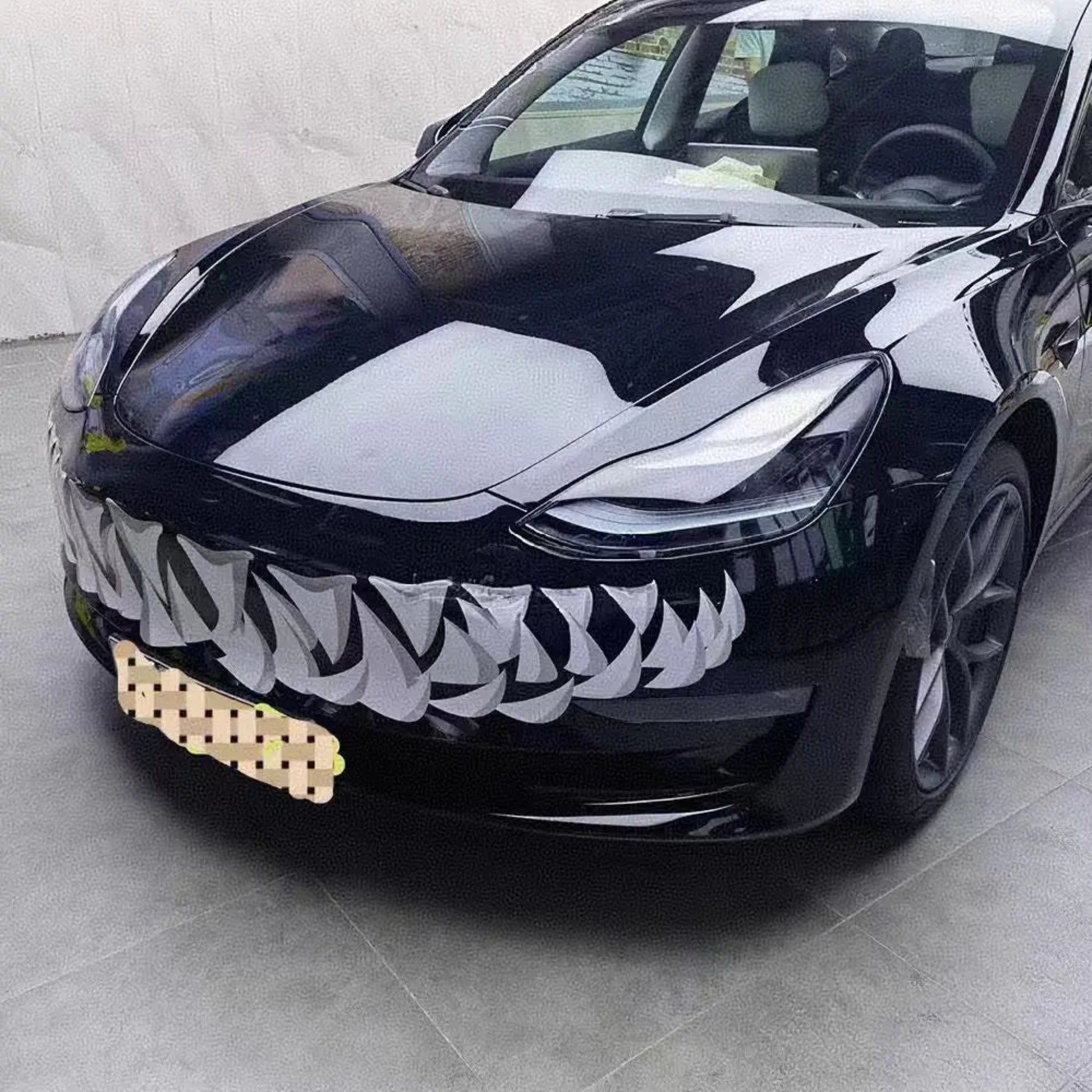 65 - Inch Shark Teeth Decoration Sticker for Tesla Model 3/Y (Tesla decoration stickers) model Y white