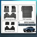 BYD Shark 6 Floor Mats & Tub Liner, back view