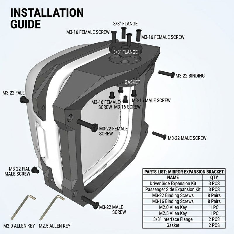 GWM Tank 300 Multi-Link Mirror Bracket: Rain Guard & Action Cam Mount Detail