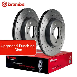 One pair Brembo Brake Rotors - OEM Drilled Pads for Enhanced Friction - Vehicle Matched Brake Discs
