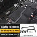 Tank 300 rear seat quick-release bracket kit with installation view and components.