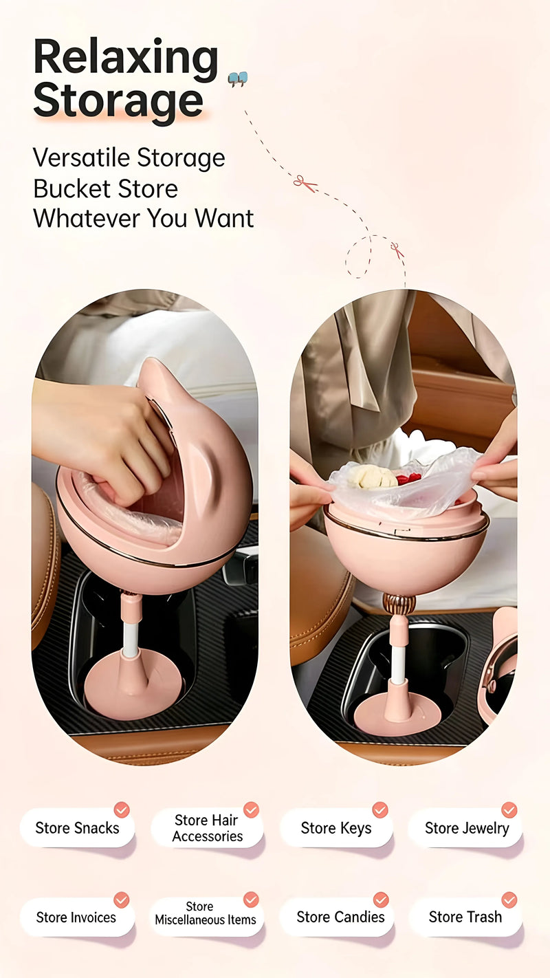 Universal Cute Cat Centre Armrest Trash Can with Adjustable Swan Neck Detail