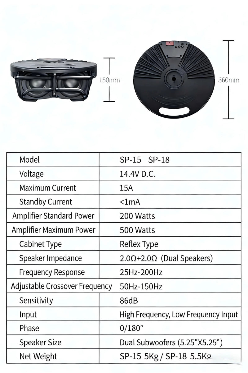 500W Stealth Bass: The "Invisible" Spare Tire Active Subwoofer – 100% Trunk Space Retained Detail