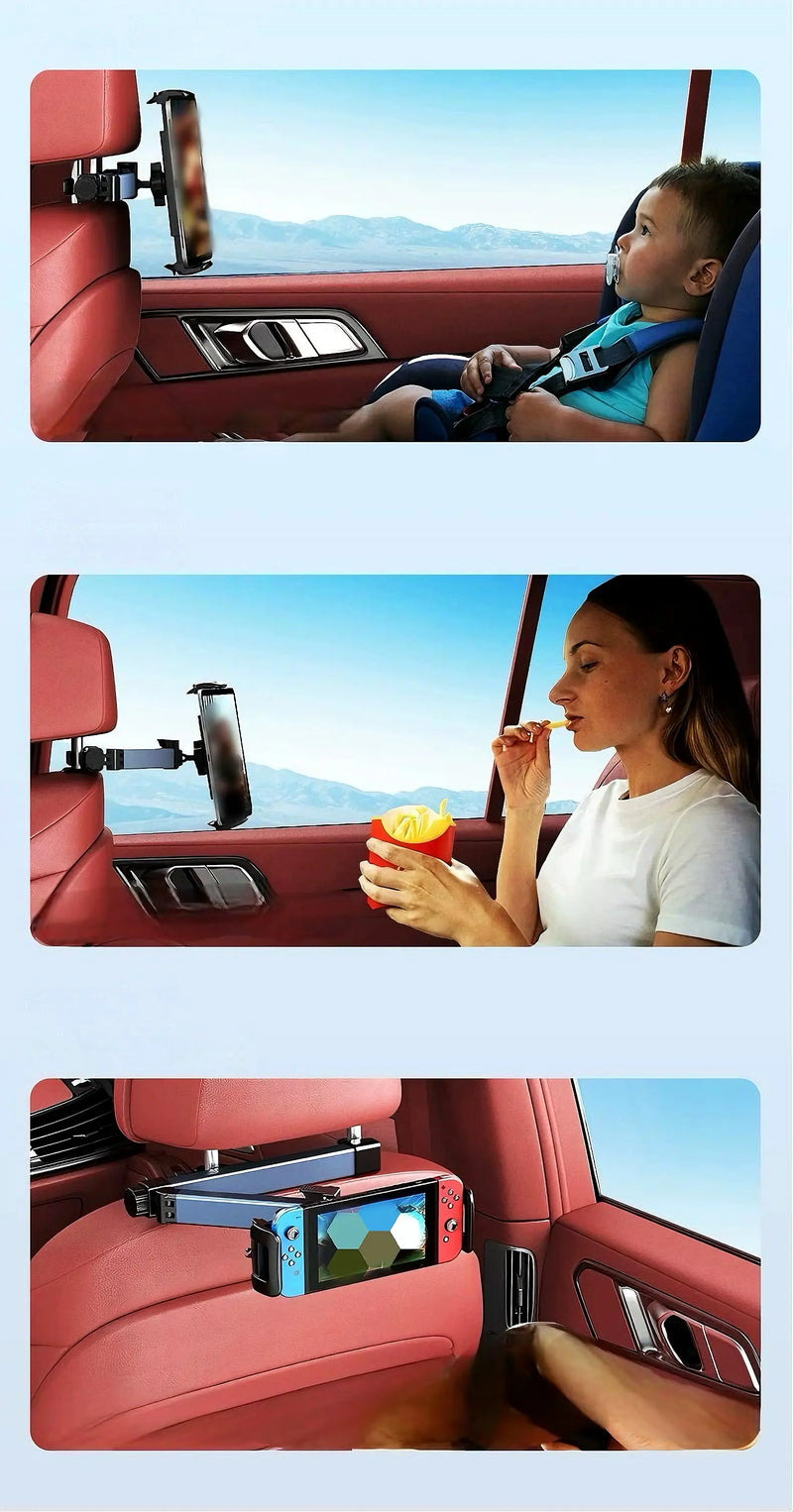 Adjustable Rear Seat Headrest Phone & Tablet Mount – Univeral Aluminum Alloy Car Holder Detail