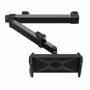 Adjustable Rear Seat Headrest Phone & Tablet Mount – Aluminum Alloy Car Holder (Headrest Mount) Gloss Black