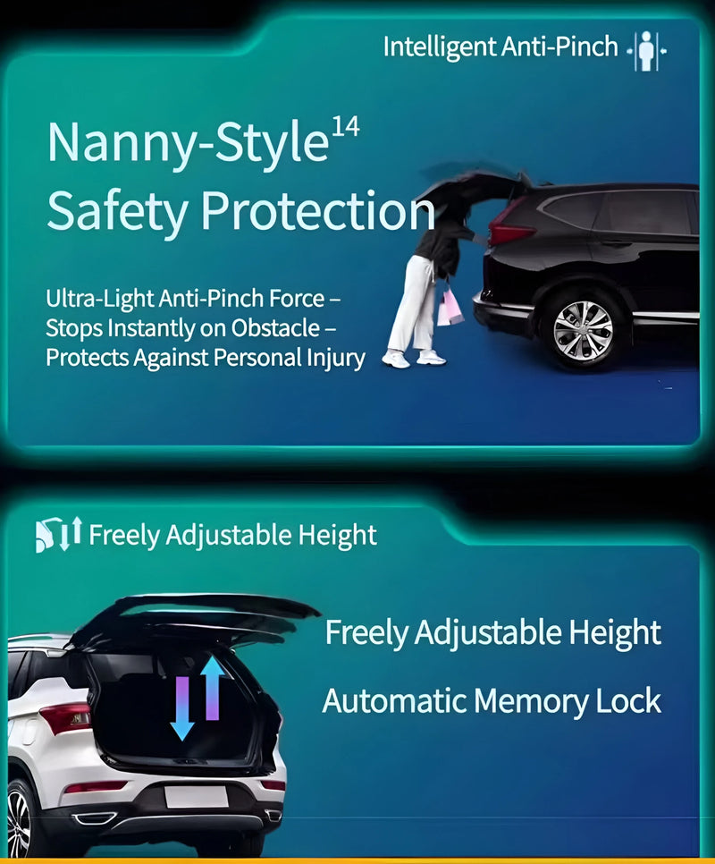 Smart Electric Power Tailgate Kit – Multi-Control, Anti-Pinch & Soft-Close Detail