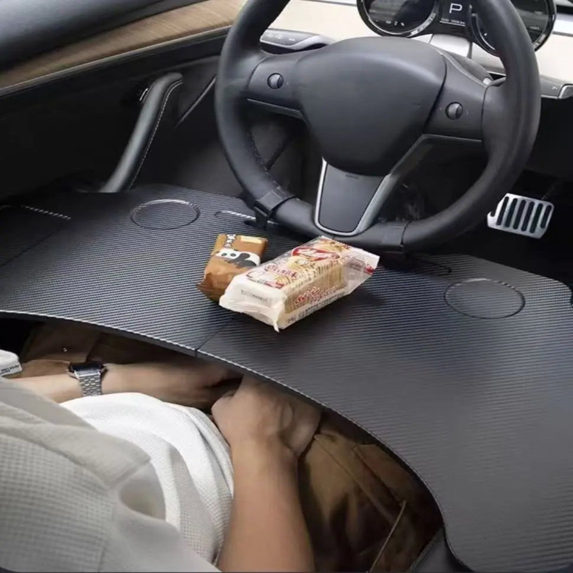 Foldable Laptop Tray for Tesla Model 3/Y (Car Laptop Tray) one size black