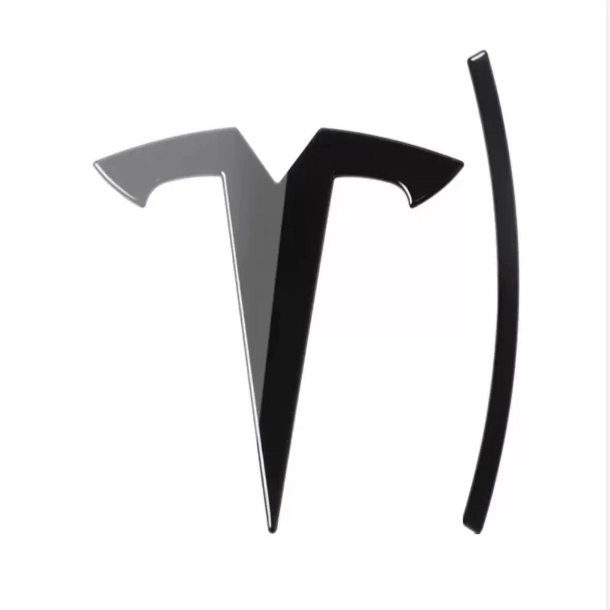 Front Rear Tailgate Emblem for Tesla Model 3/Y (Tailgate Emblem) front bumper logo - model 3/Y Universal Gloss BlackZinc alloy