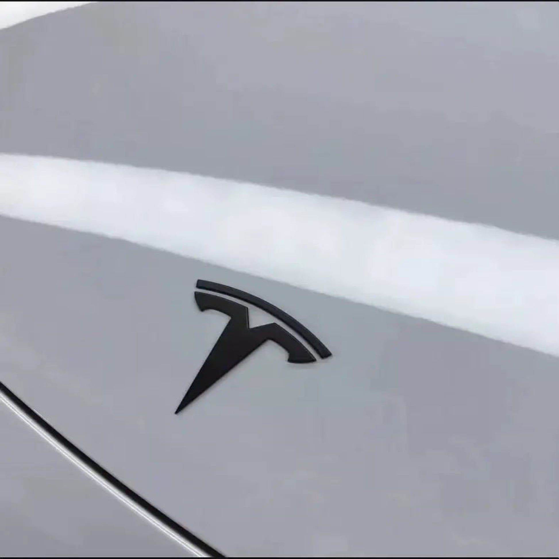Front Rear Tailgate Emblem for Tesla Model 3/Y (Tailgate Emblem) front bumper logo - model 3/Y Universal SilverZinc alloy