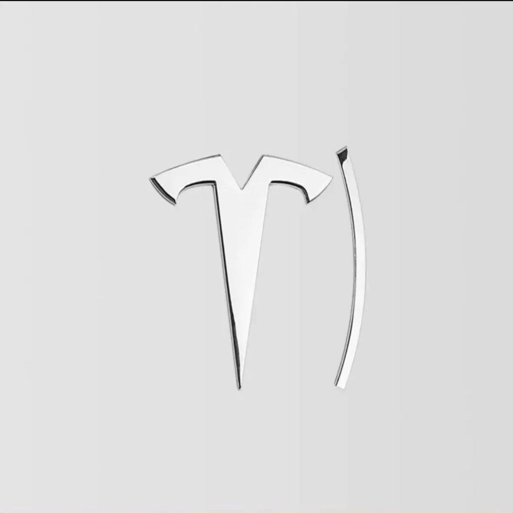 Front Rear Tailgate Emblem for Tesla Model 3/Y (Tailgate Emblem) front bumper logo - model 3/Y Universal SilverZinc alloy