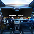 Front Windshield Sun Shade – Solid Color & Cartoon Design Options (Windshield Sun Shade) Double - sided Black
