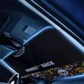 Front Windshield Sun Shade – Solid Color & Cartoon Design Options (Windshield Sun Shade) Double - sided Black