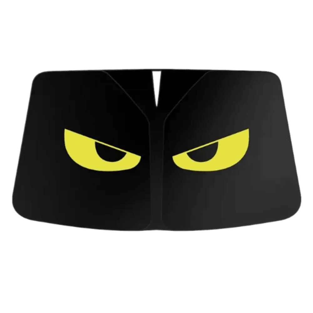 Front Windshield Sun Shade – Solid Color & Cartoon Design Options (Windshield Sun Shade) Single - sided MONSTER（Single - sided black）