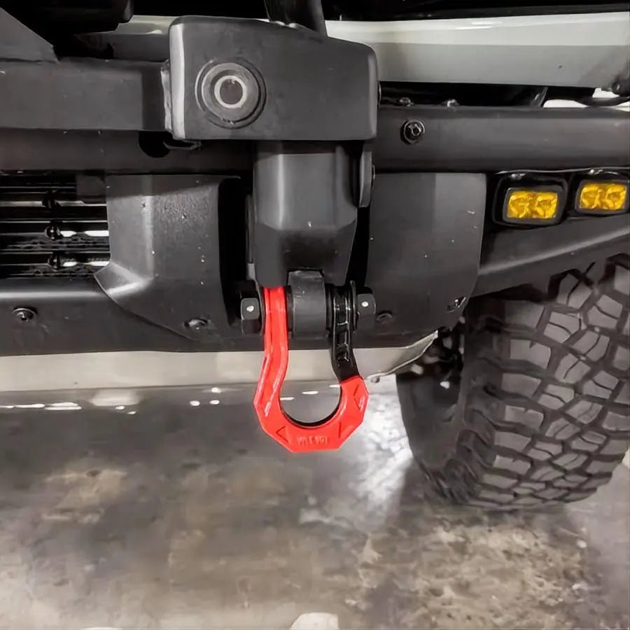 GWM TANK 300 400 Split Off - Road Tow Hook with Shackle (Tow Hitch) Anti - theft Red Split Towing Hook + Black Aluminum Alloy Towing Arm + Black Lock