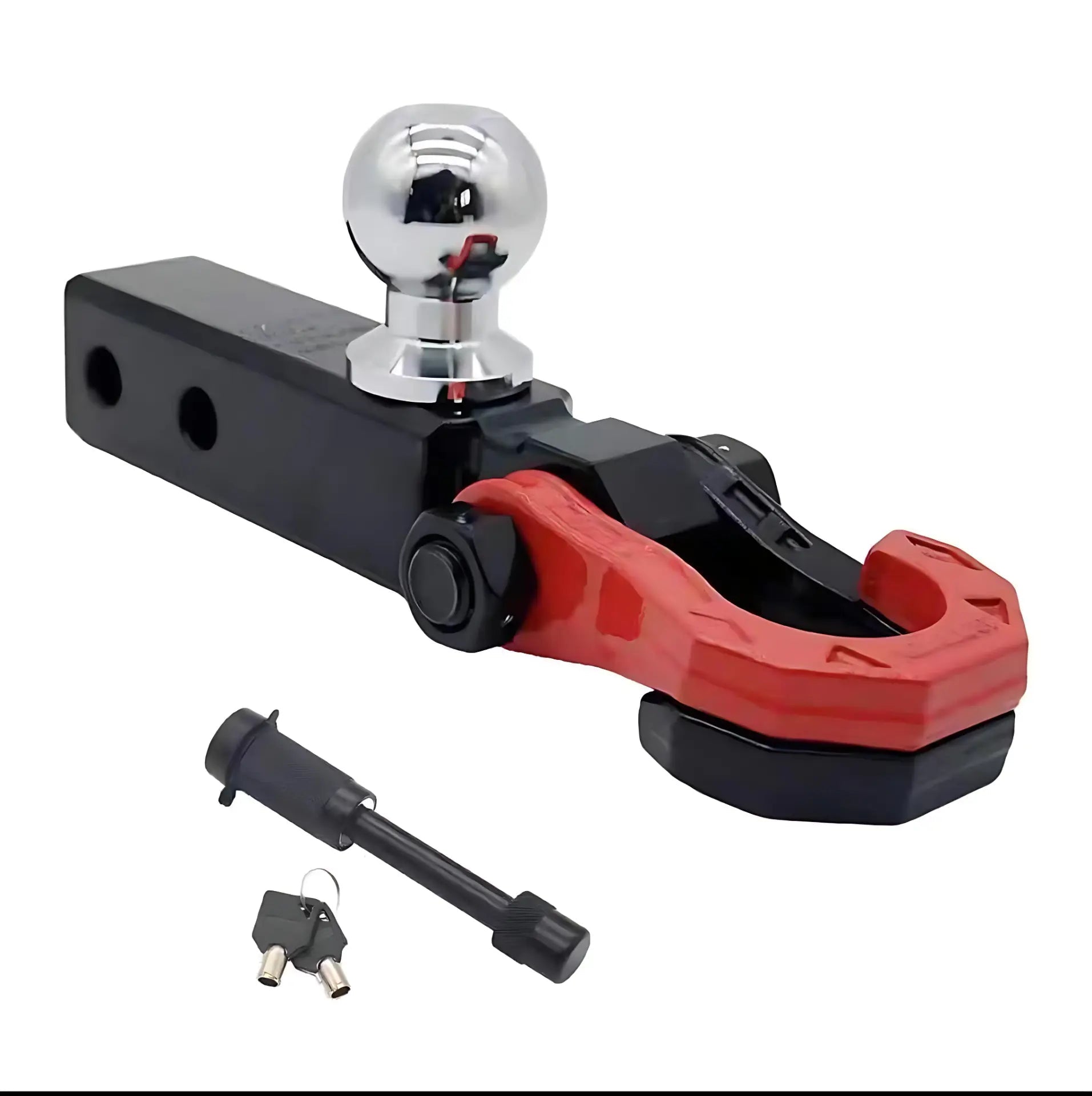 GWM TANK 300 400 Split Off - Road Tow Hook with Shackle (Tow Hitch) Upgraded Anti - theft Red Split Towing Hook + Black Ball Head Aluminum Alloy Towing Arm + Black Lock
