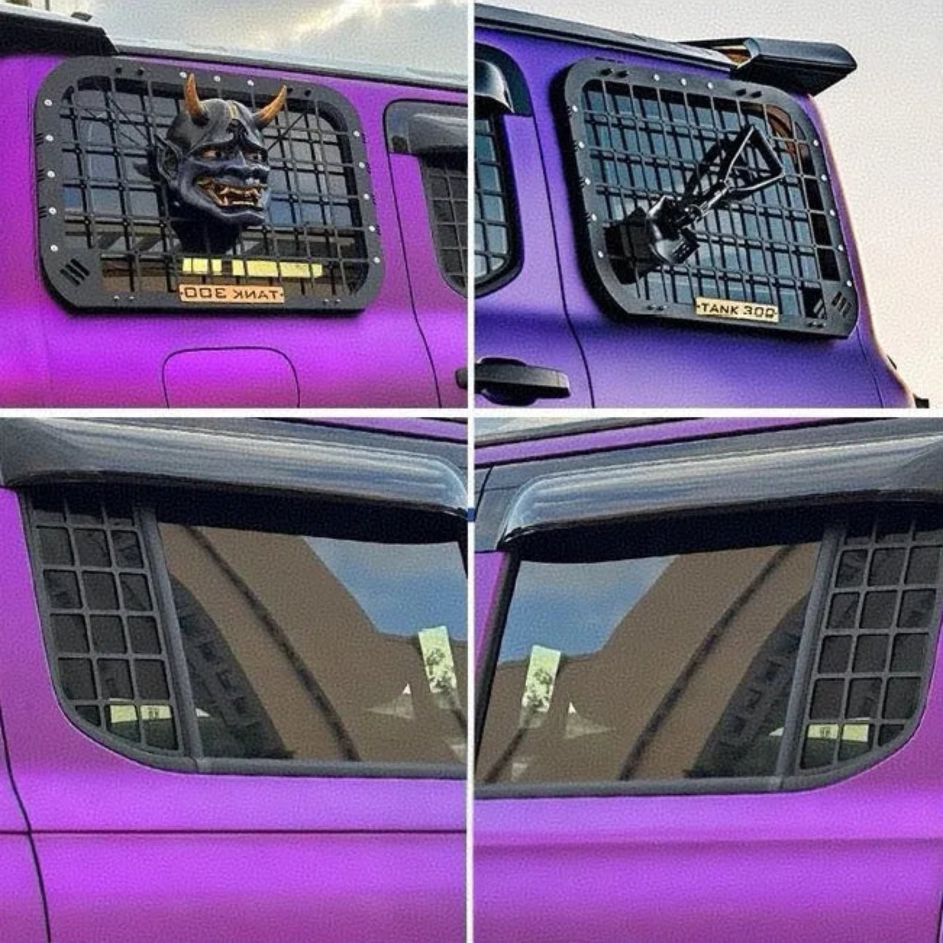 Gwm Tank 300 Mesh Machine Armor (Car Window Trim) Tank 300 Rear Window Exterior Mecha Net [1 piece on the left + Demon Mask]