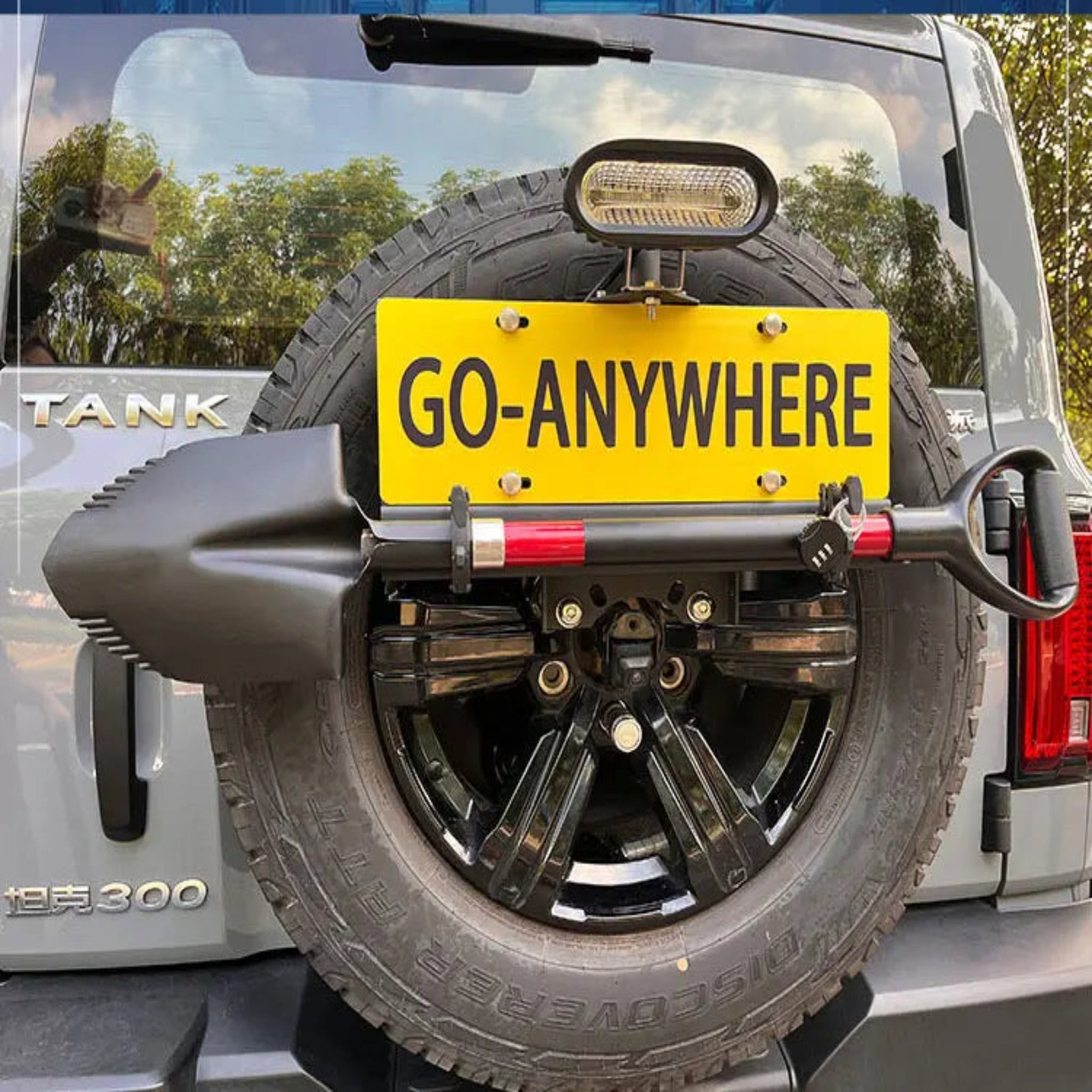 GWM Tank 300 Spare Tyre license Plate Bracket (Spare Tire license Plate Bracket) Black
