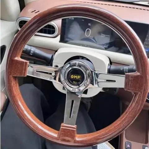 MG7 Wood Rim Steering Wheel Assembly (Steering Wheel) 14 - inch mahogany color + dedicated base