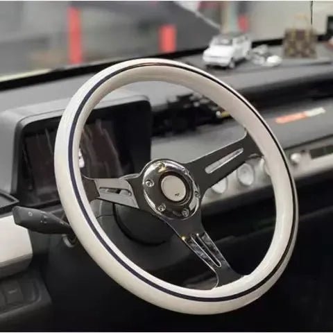 MG7 Wood Rim Steering Wheel Assembly (Steering Wheel) 14 - inch white solid wood black line new model + dedicated base