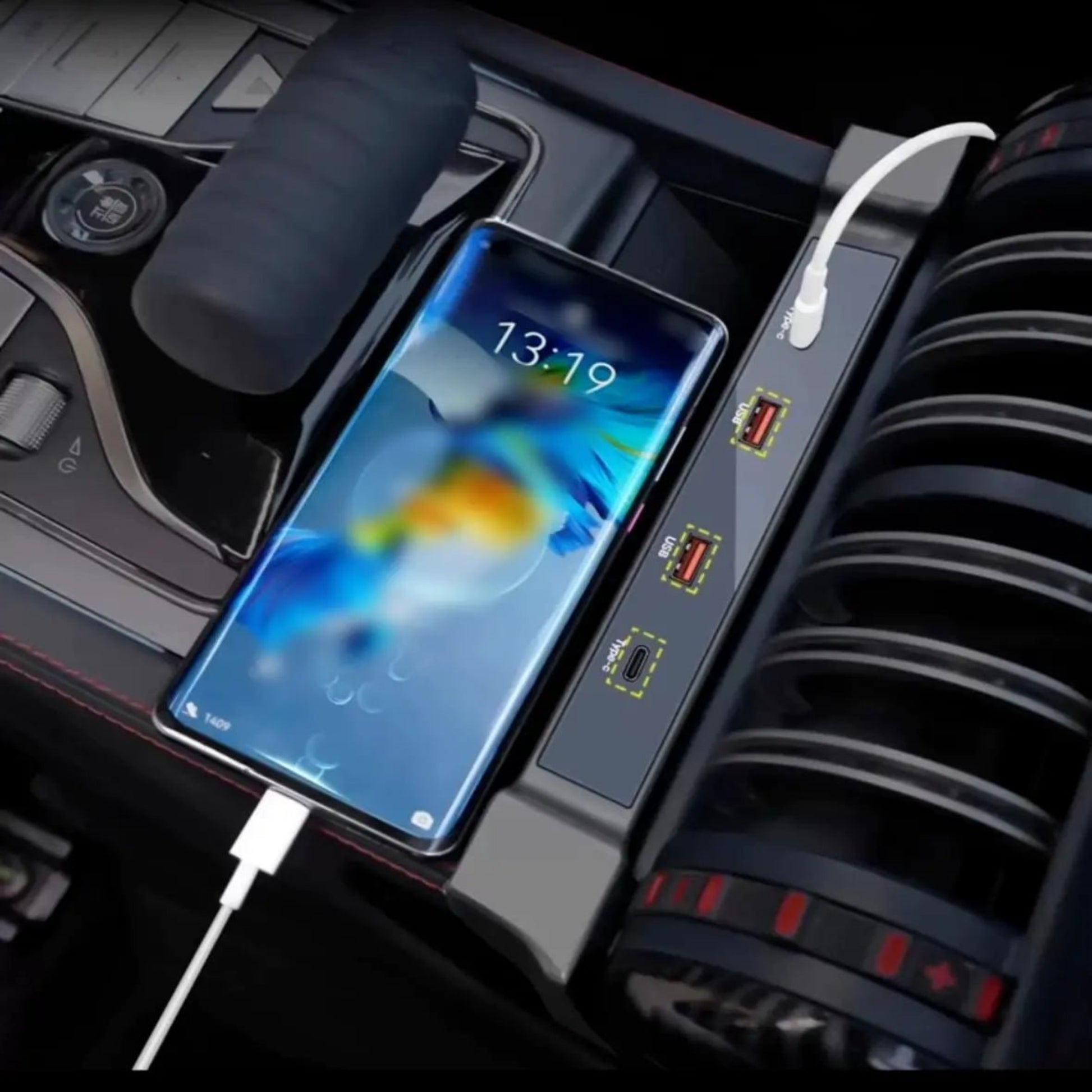 Multi - Port Fast Charging Central Console Charging Hub (Central Console Charging Dock)