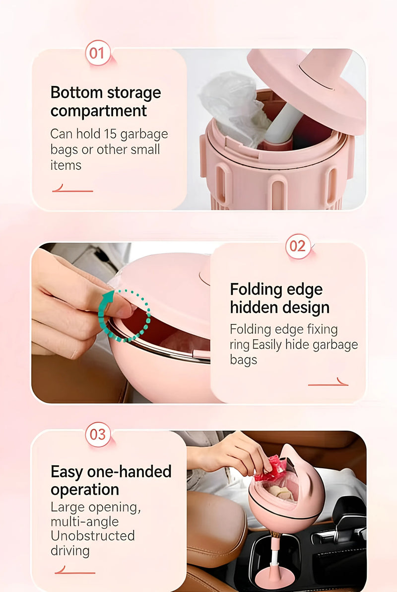 Universal Cute Cat Centre Armrest Trash Can with Adjustable Swan Neck Detail