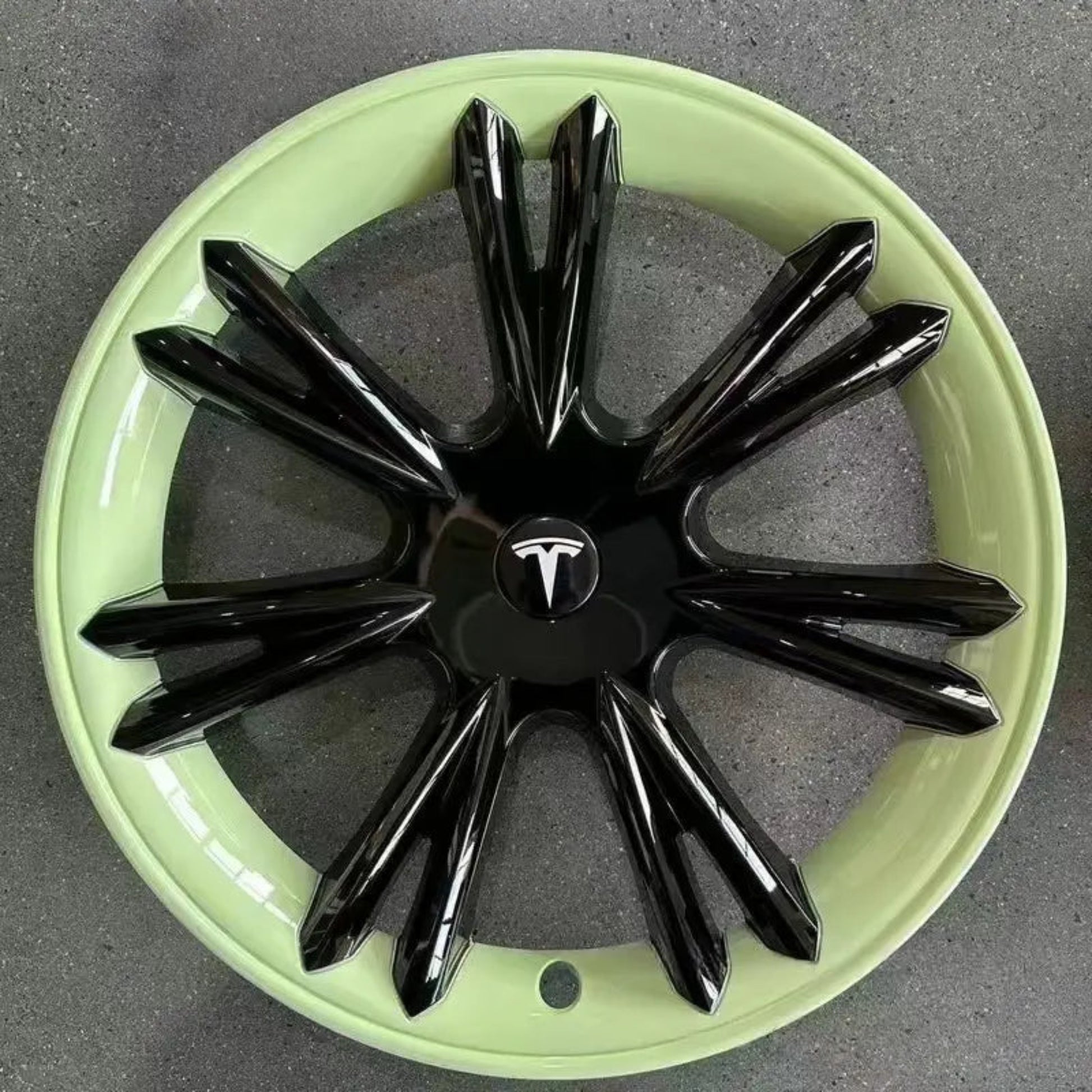 Premium Wheel Hub Caps for Tesla Model 3 and Y (Wheel Covers) Avocado Green model y 19 - inch