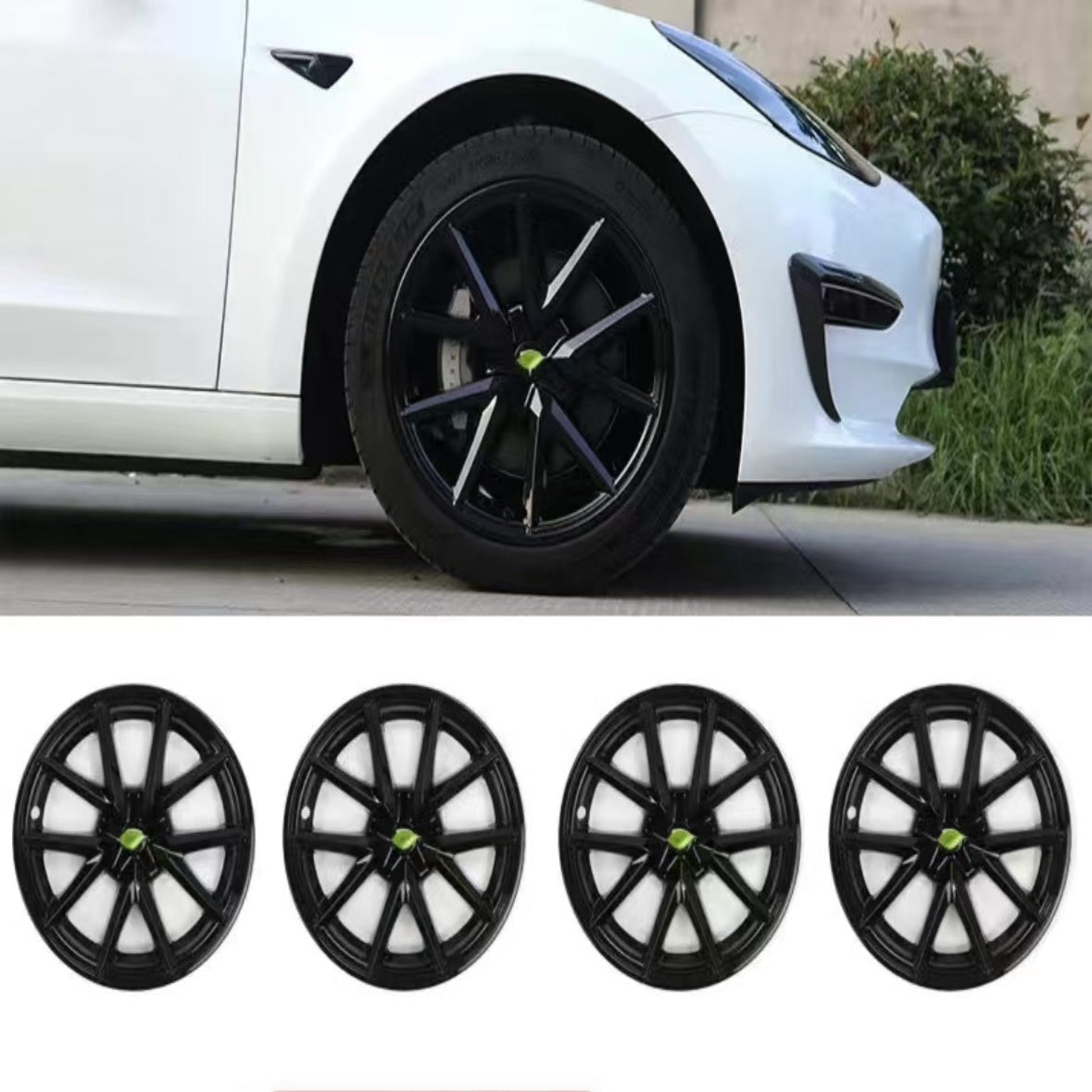 Premium Wheel Hub Caps for Tesla Model 3 and Y (Wheel Covers) glossy black model 3 18 - inch