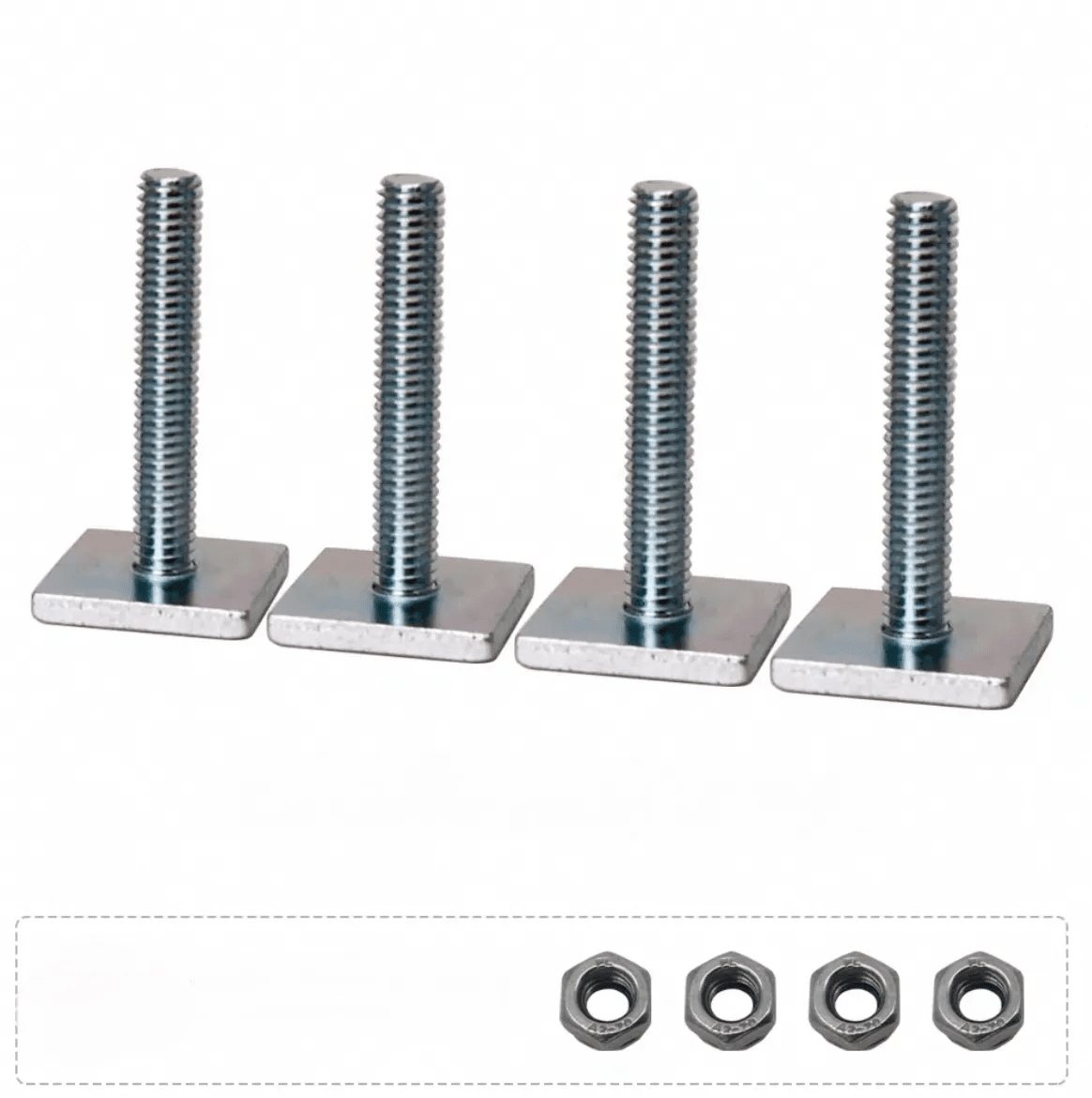 Pernos de ranura en T para barras transversales de portaequipajes, plataforma, canasta de carga, adaptador de perno cuadrado de riel en T de acero inoxidable para asegurar portabicicletas/portaesquís Pernos de ranura en T para barras transversales de portaequipajes, plataforma, canasta de carga, adaptador de perno cuadrado de riel en T de acero inoxidable para asegurar portabicicletas/portaesquís