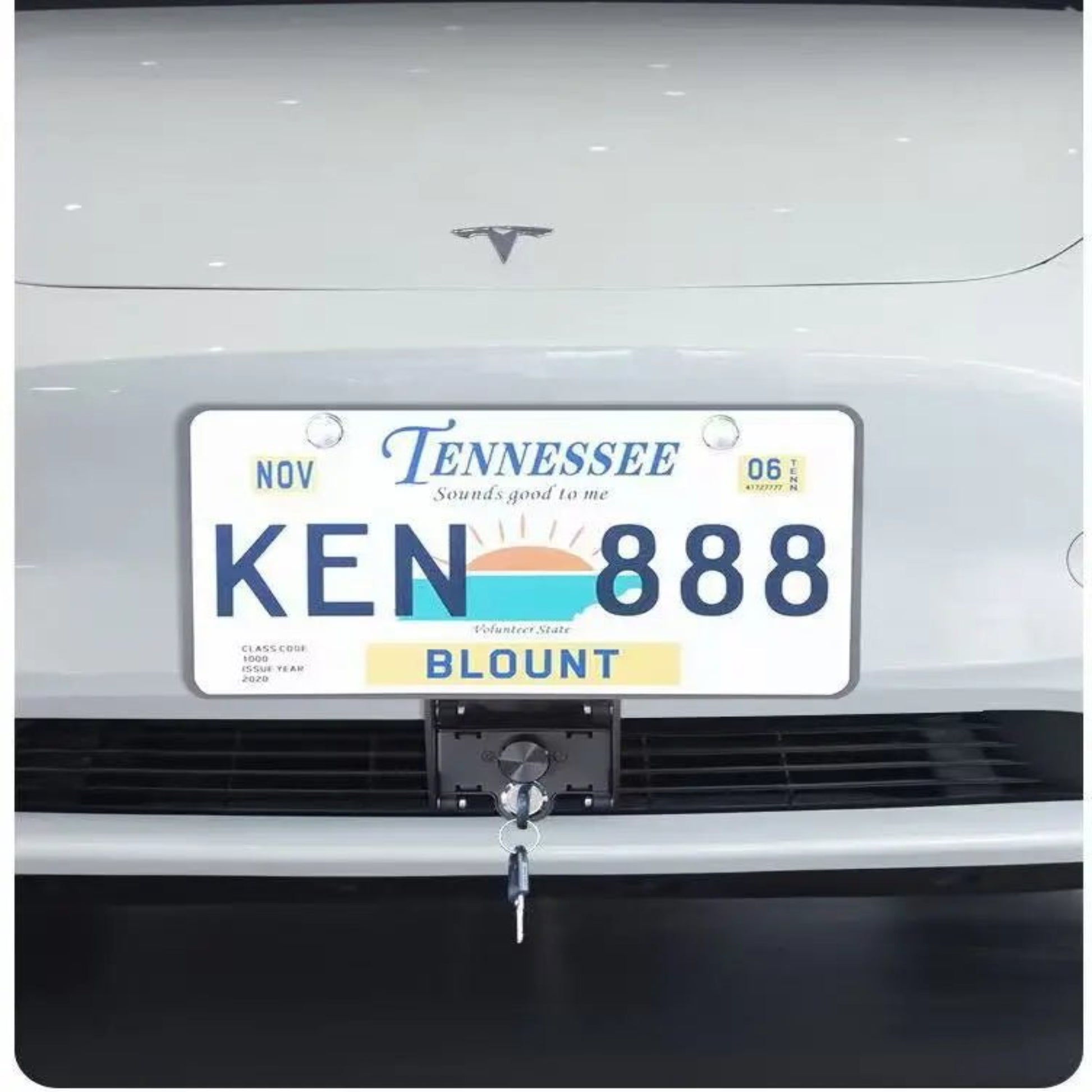 Tesla Model 3/Y Aluminum License Plate Frame with Lock (License Plate Frame) Black Lock Cylinder model 3