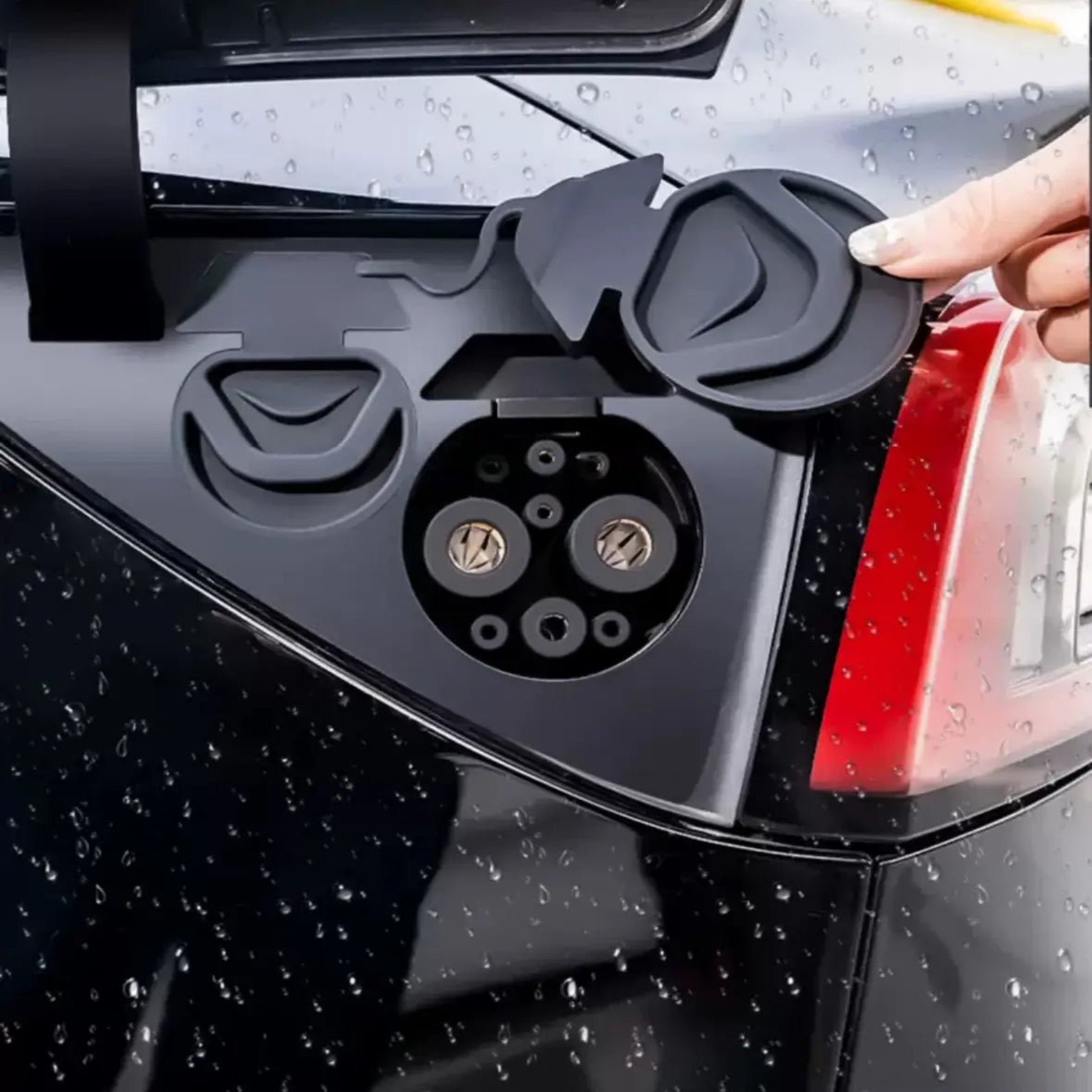 Tesla Model Y/ 3 Charging Port Waterproof Cover (Charging Port Cover) black one sizeSilicone